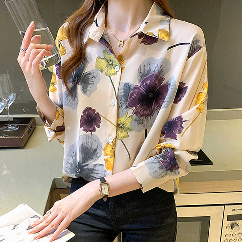 ounce Floral Ribbon blouse 韓国 s-l1200.jpg
