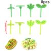 8 Pezzi Forchetta Frutta Stuzzicadenti Foglie Lunch Box Bento Insalata Forchettina Torta Per Bambini