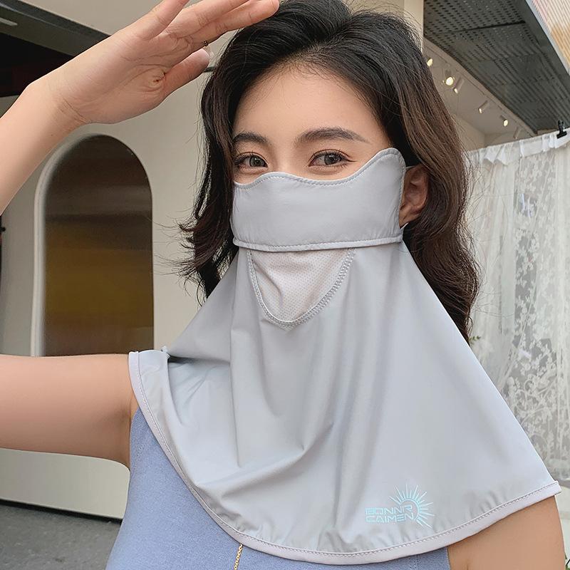 Upgrade eye corner protection nylon sunscreen mask women's UV protection neck protection sunshade summer driving thin sunscreen mask