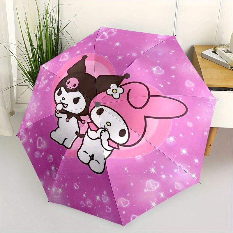 

1pc My Melody and Kuromi Heart Umbrella with Plastic Handle,Suitable for All Seasons Home Travel Outdoor UmbrellaSanlio295