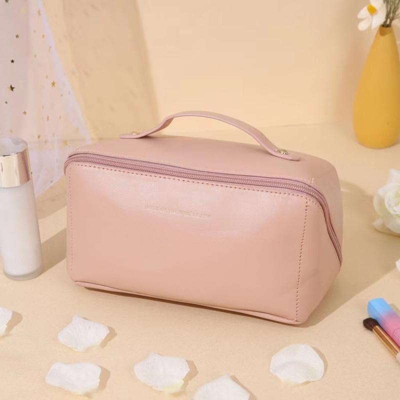 

Large Travel Cosmetic Bag For Women Leather Makeup Organizer Female Toiletry Kit Bags Make Up Case Storage Pouch Luxury Lady Box