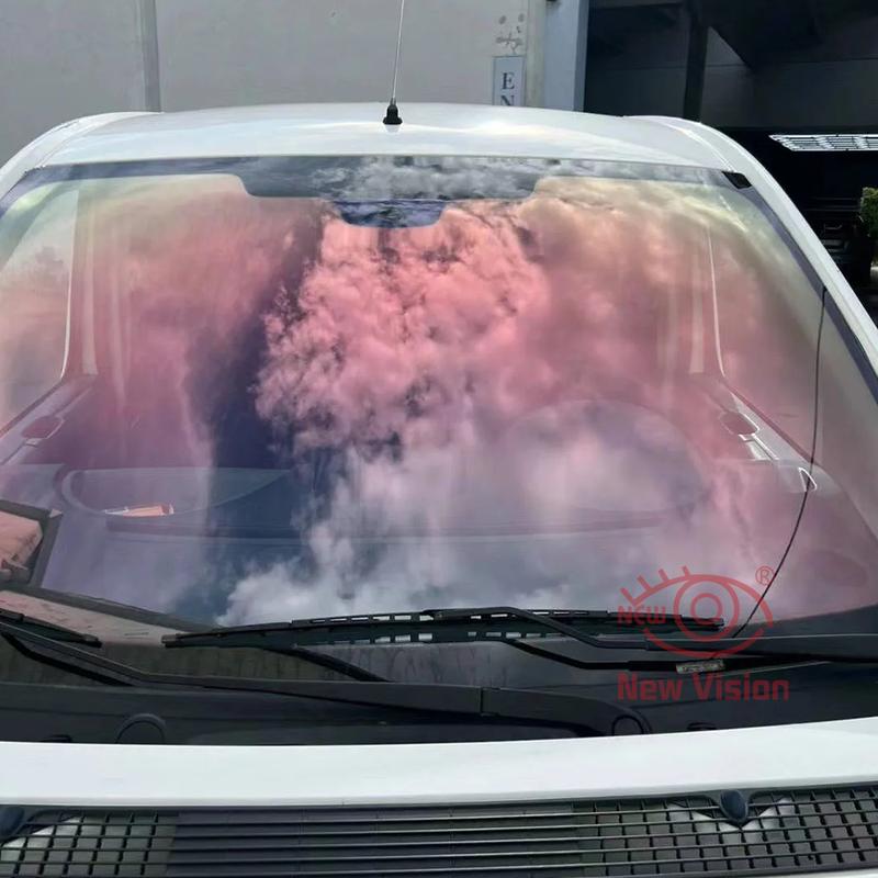 1mX3m VLT89% Sunset Red Chameleon Window Tint Film Car Front Windshield Window Film Auto Glass Sticker UV Proof Solar Protection