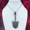 Charoite Pendant Copper Wire Wrapped Gemstone Pendant Handmade Guitar Jewelry