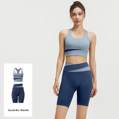 Conjunto de Fitness Transpirable WEZHO con Bloques de Color