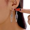 Skeleton Ghost Ear Studs Metal Skull Dangle Earrings Retro Halloween Earrings  Unisex