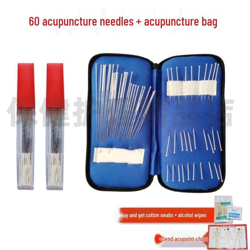 Pure Silver Needle Acupuncture Set: 30/60 Reusable Pieces, 200-Piece Aluminum Box