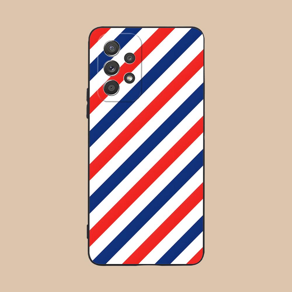 Red Blue Stripe Mobile Phone Case for Samsung Galaxy M55 54 42 35 34 33 32 23 22 15 14 13 12 F55 5G Colorful Cover Luxury Pretty