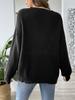 Women's Color Block Patchwork Deep V-Neck Loose Sweater - Long Sleeve Pullover for Autumn/Winter