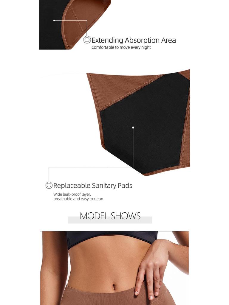 European Size Leak-proof High-waist Period Underwear - Breathable Mesh, Absorbent, Front and Back Protection
