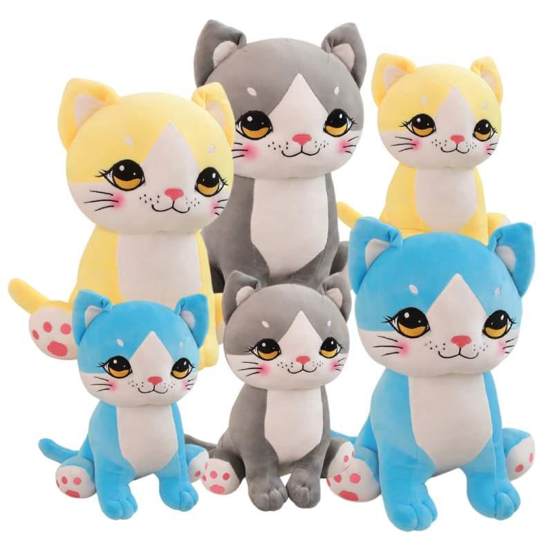 Adorable Cartoon Cat Plush Toy Sweet Cat Stuffed Animal Pillow For Kids And Girls