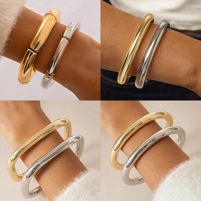 Retro Leopard Print Elastic Pipe Elbow Bracelet Bracelet Creative Acrylic Simple Beaded Bracelet Women
