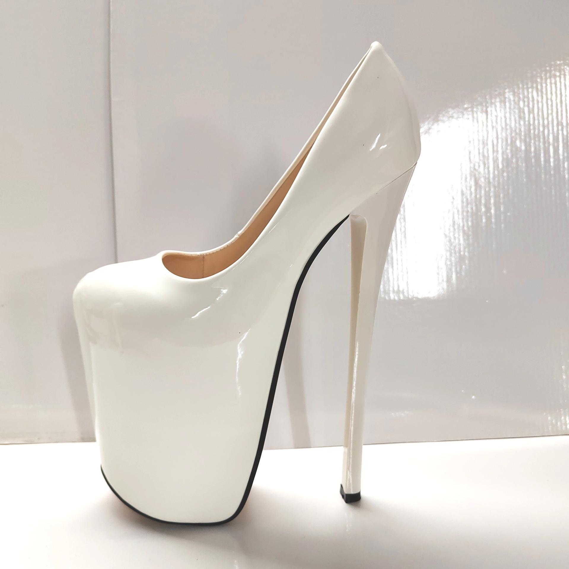 

Мода Весна и Осень Новые Ультра Высокий Каблук 22см Зеленый Конфетный Цвет Высокие Каблуки Большой Размер Женская Обувь Сексуальная Обувь Модели Ненавижу Небоскребы 44 белый