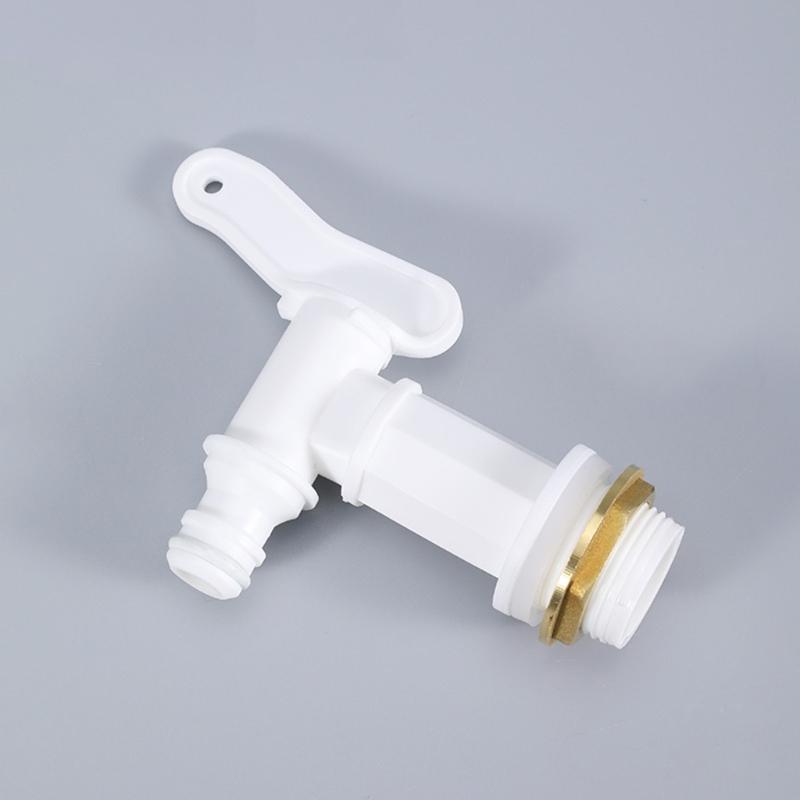 Plastic Water Butt Tap with Brass Nut 3/4" Thread Water Butt Tap for Storage Tanks Rain Water Collection Barrels Accessory
