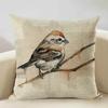 Watercolor Animal Bird Home Sofa Pillow Case Kingfisher Printed Decoration Throw Pillowcas 45x45cm Cushion Cover