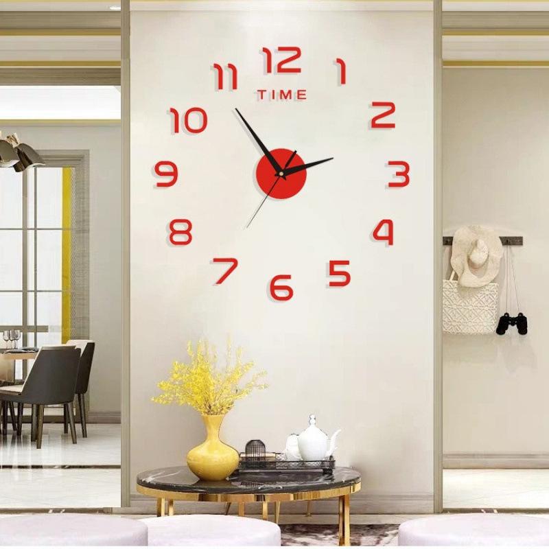 Simple Sofa Wall Silent Clock DIY Bedroom Wall Clock Creative Digital Decorative Wall Sticker Clock