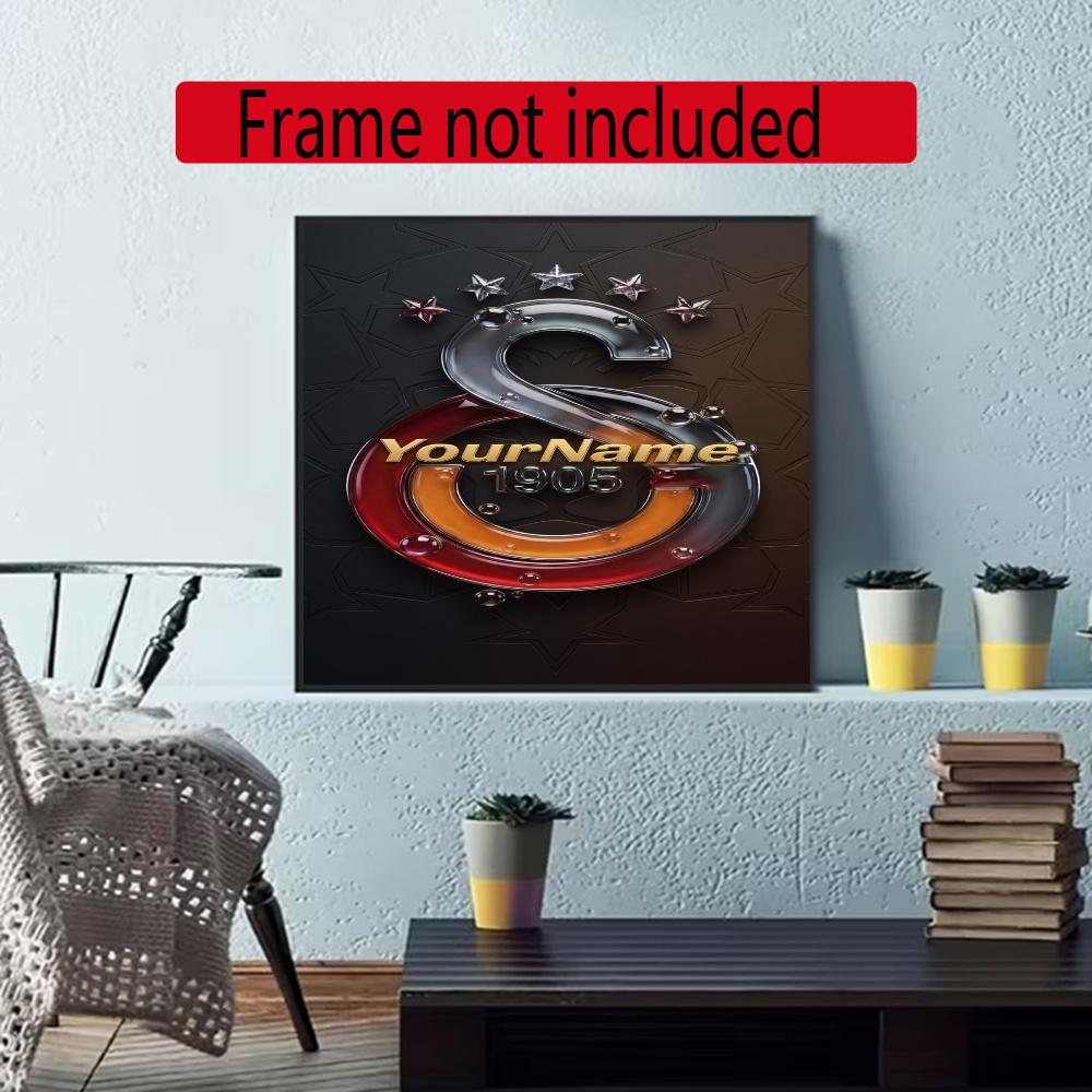 Galatasaray Customize Your Name Diamond Painting Round Diamond Rhinestones Mosaic Diamond Embroidery Wall Paintings Rhinestones Gift Frameless