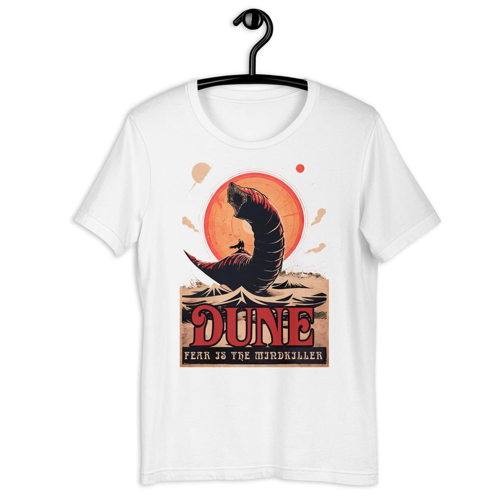 Retro Dune Shirt: Fear... Gift for Dune Lover Sandworm Dune Merchandise T-Shirt Summer Men's T-Shirt Crew Neck Cotton Tee