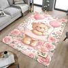 1PC Teddy Bear Pink Non-Slip Floor Carpet, Office, Family, Bedroom, Studio - Large Area Rug, Vibrant Colors, Longlasting Material-C0491