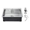 VEVOR 55cm Kitchen Sink Workstation, 304 Stainless Steel Top Mount Sinks, Drop-In Single Bowl Farmhouse Basin with Accessories