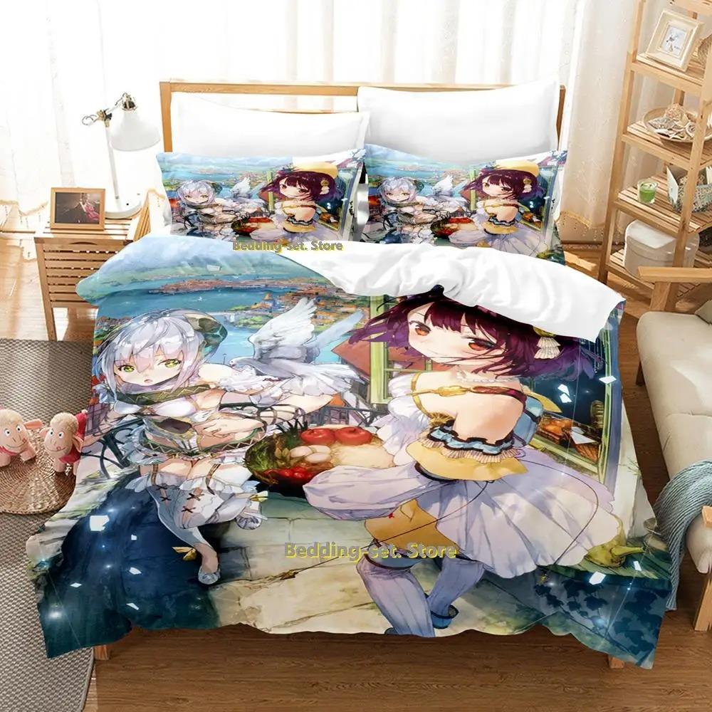 New Atelier Sophie Bedding Set Cartoon Anime three-piece set Adult Kid Bedroom Duvetcover Sets queen bedding set
