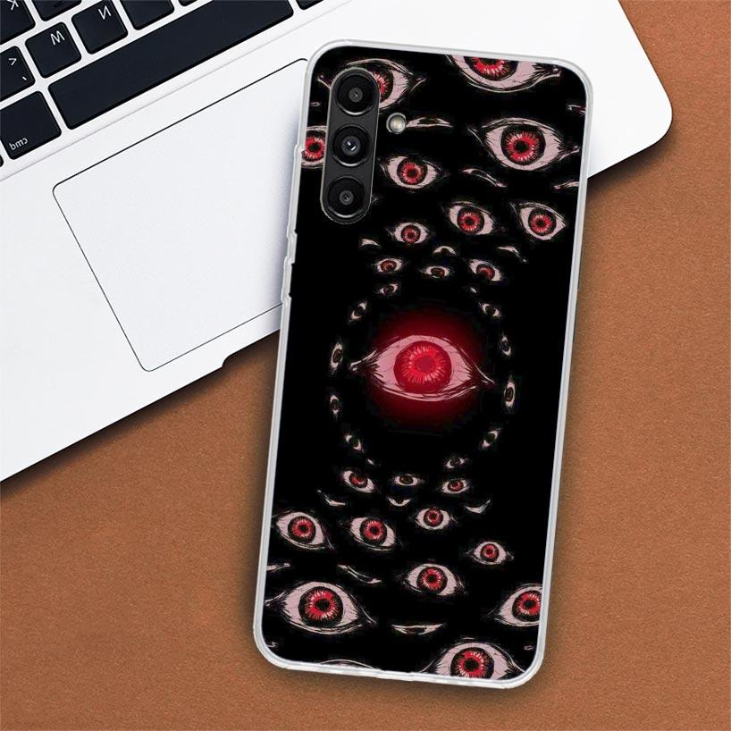 Scary Face Eyes Phone Case For Samsung Galaxy A56 A55 A54 A53 A16 A15 A14 A13 A36 A35 A34 A33 A26 A25 A24 A23 A05S A04S A03S A55
