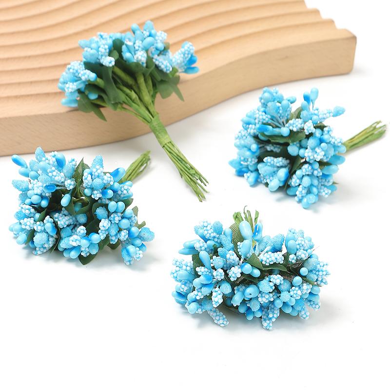 

Artificial Flowers Stamen Bouquet for Home Room Decor Wedding Marriage Decoration Garland Mother s Day Gift Scrapbook Accessory KTY 144 pcs светло-синий