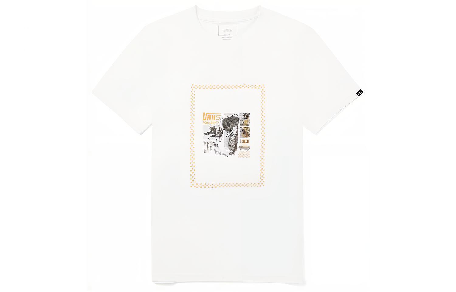 Vans T Shirts Unisex White Crew Neck Moderate Straight Fit VN0A4URMWHT M