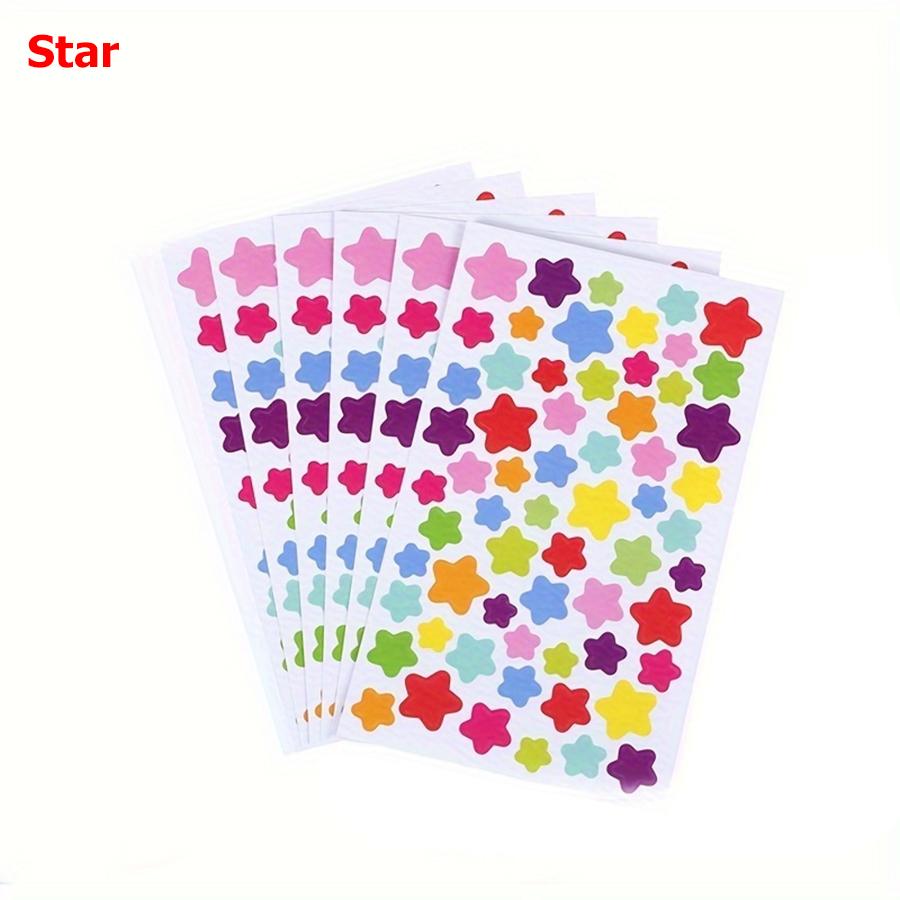10 Sheets Colorful Self-adhesive Diary Graffiti Stickers Student Notebook Decoration Heart Star Dot Sticker for Scrapbook Album