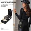 Crossbody iPhone Hülle mit Umhängeband, Kartenfach, Reißverschluss - Passend für Apple Handys 13-15, 12 Pro
