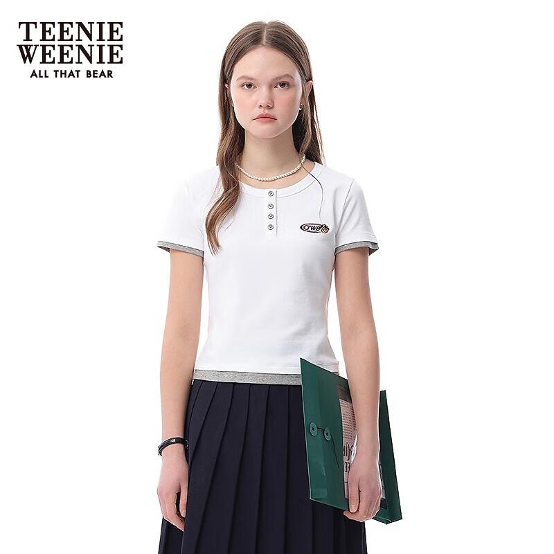 

Teenie Weenie Women s Bear Graphic Henley T-Shirt L