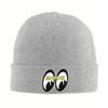 Mond Augen Motorradrennen Strickmütze für Damen Unisex Skullies Beanies Herbst Wintermütze Acryl JDM Hip Hop Kappen