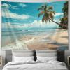 Beach Scenery Wall Tapestry  Coastal Landscape Decorative Hanging