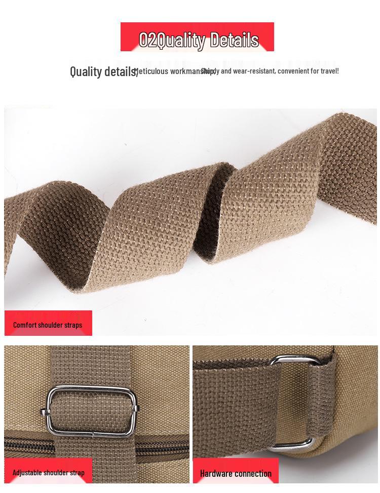 Men's Fashion Large Capacity Multi-functional Canvas Crossbody Chest Bag