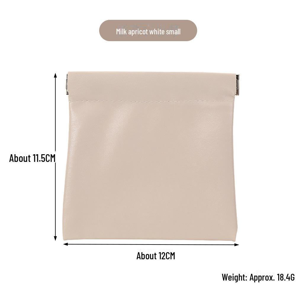 Auto-Close PU Leather Cosmetic Bag for Travel - Holds Lipstick, Earphones, Chargers, and Cables.