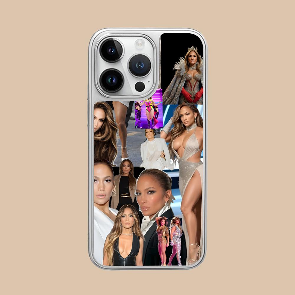 

Jennifer Lopez Mobile Cell Phone Case for iPhone 17 16 15 14 13 12 11 Air Pro Max Plus Silver Plating Colorful Cover Luxury iPhone 11