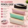 New Retro Simple PU Pencil Case Student Stationery Large Capacity Multi functional Storage Pen Bag Kids Back to School Supplies