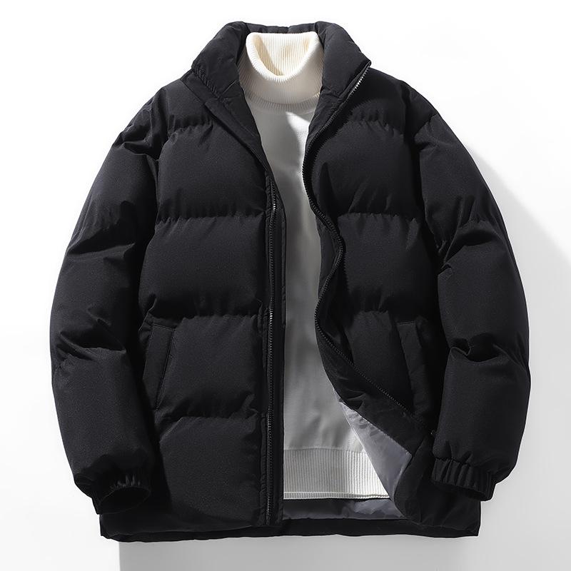 Men's Stylish Winter Stand Collar Cotton Padded Jacket - Warm, Versatile, Thickened Coat for Autumn and Winter