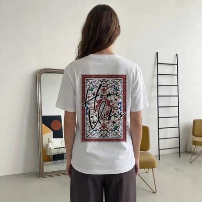 Cotton Short-sleeved T-shirt Street Personality Versatile Trendy Brand Ruffian Handsome Card Printing Loose and Comfortable Chic Top
