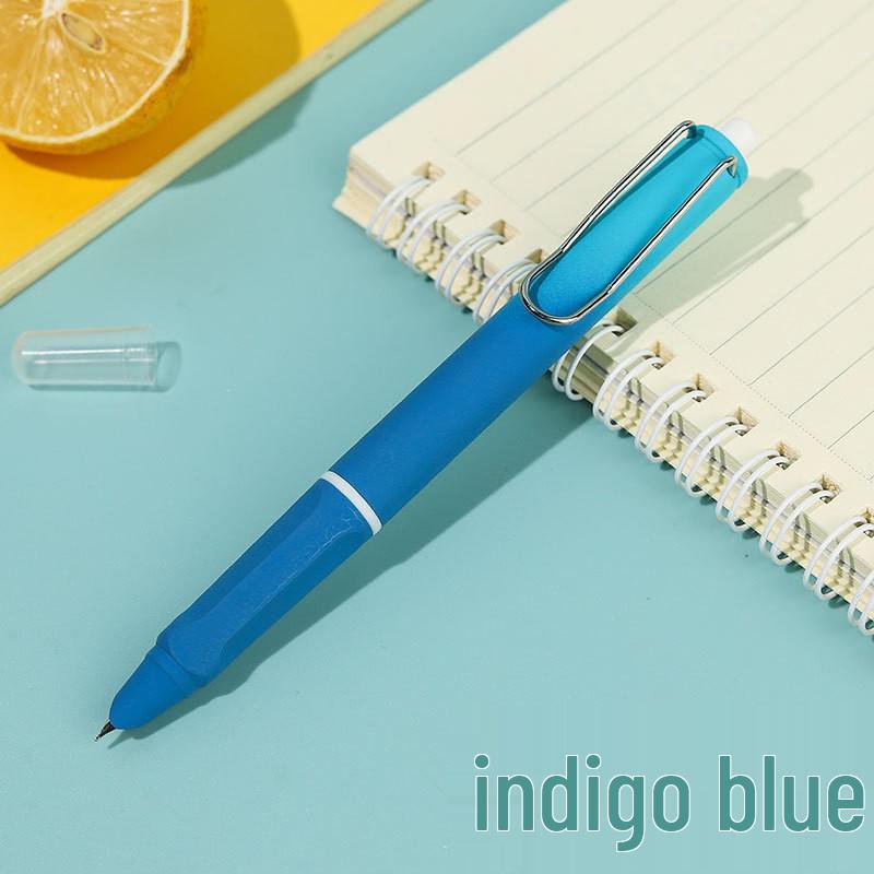 Refillable Ergonomic Fountain Pen for Students - Transparent Colored Plastic Design