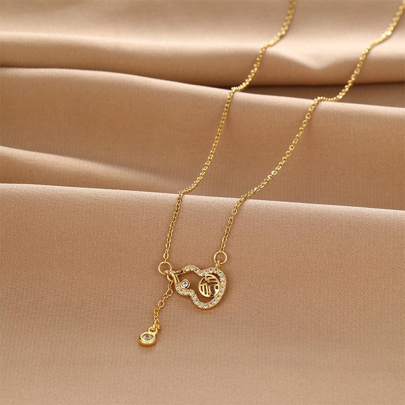 Tassel Gourd Necklace Women'S Light Luxury Simple Design Wind Blessing Pendant