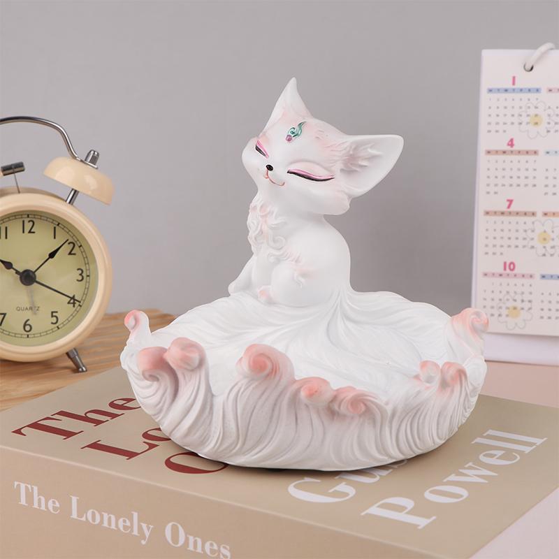 

Девятихвостая лиса Хранилище Настольные украшения Подставка для хранения ювелирных изделий и ключей Ключница Украшение для прихожей Домашнее украшение Подарок