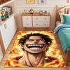 Fiery Anime Character with Bold Expression Patterned Carpet, Suitable As a Non Slip Play Mat for the Living Room and Bedroom Sofa