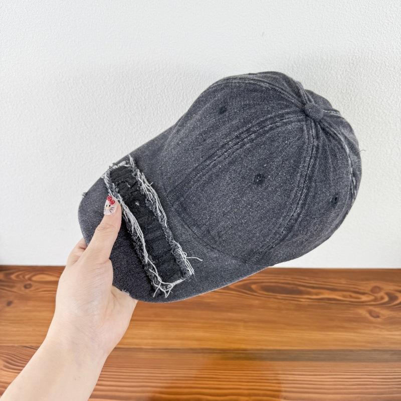 Denim Baseball Cap Men S Japanese Retro Washed Soft Top Spring And Summer Sunscreen Hat Men S And Women S (55-59cm) adjustable