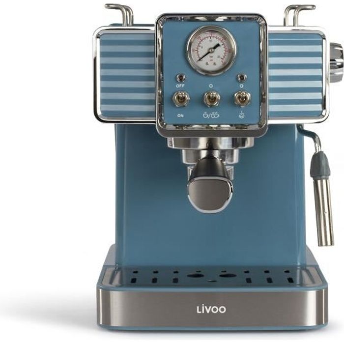 Machine à café expresso - LIVOO - DOD174 - Réservoir 1,5L - 15 bars - Buse vapeur inox