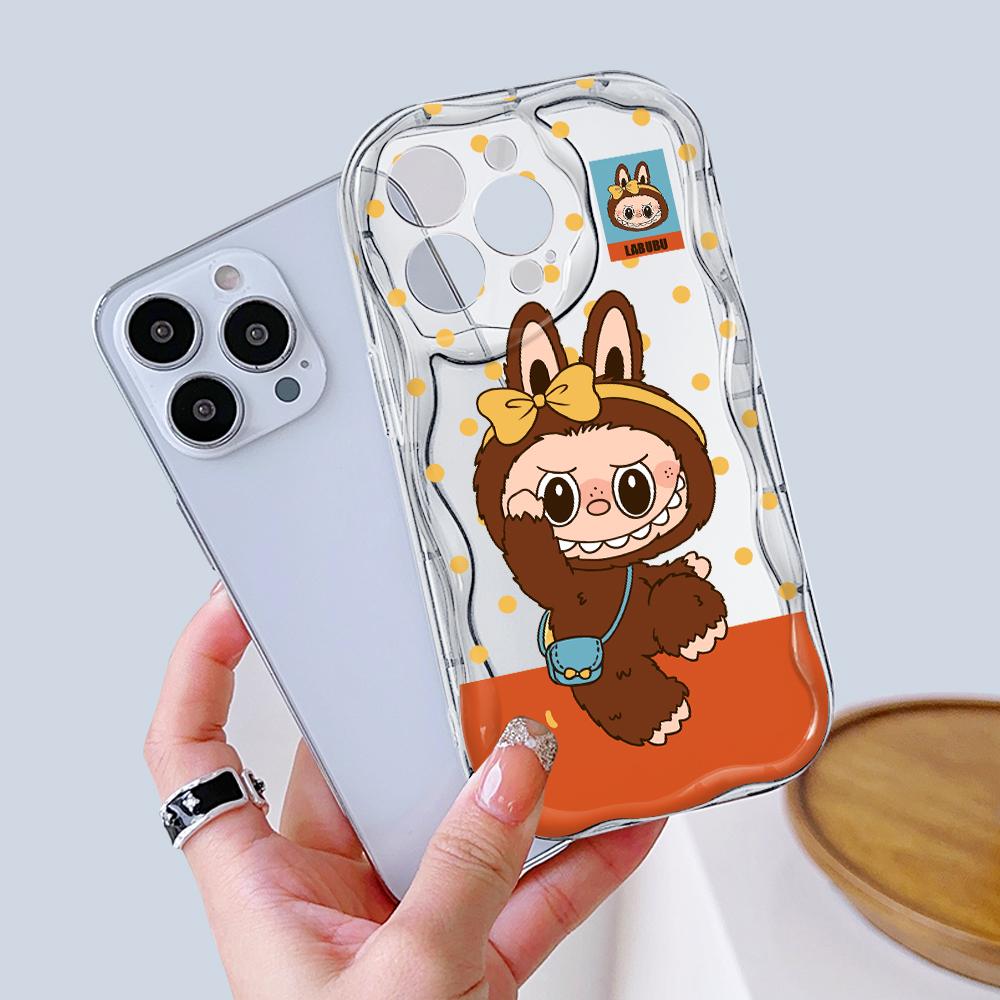 Cartoon Pattern Cream Texture Casing Wavy Edge Soft Silicone Cover Phone Case for IPhone Samsung Huawei Honor Xiaomi Redmi Infinix Tecno