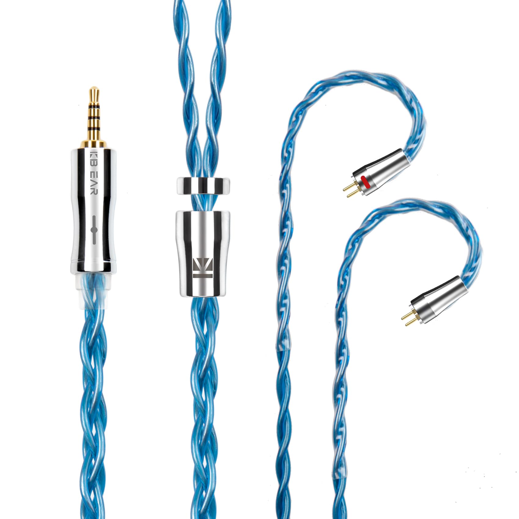 

Кабель для навушників Yinyoo 2pin KBEAR KBX4989 6N Монокристалічна мідь 4 жили Кабель для перепідключення навушників Балансний кабель для заміни Аудіо кабель для оновлення навушників синій