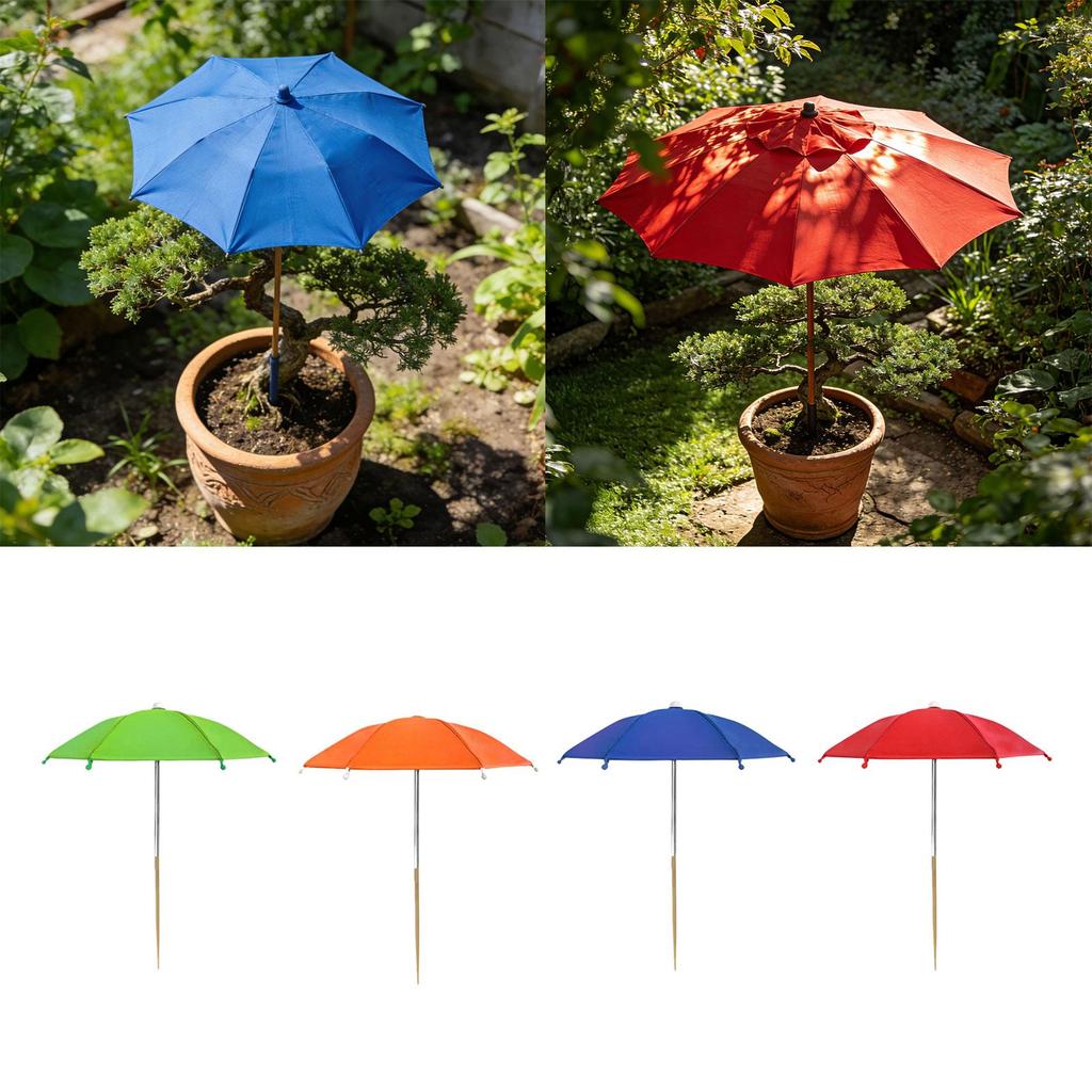 Plant Umbrella with Steel Frame Protection Weatherproof Shade Parasol for Patio Potted Flowers