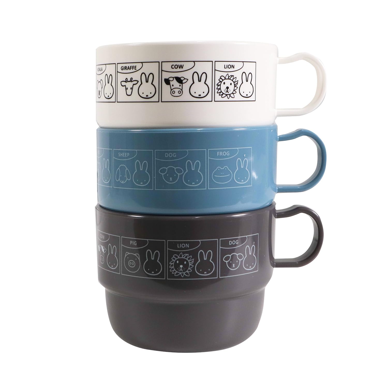 

Kutsuwa Miffy Animals Plastic Cups of MIFFY ANIMALS Series MF890 Made in Japan & (Set 3) &