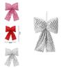 Christmas Sequins Bow Decorative Ornament With Glitter Fabric For Holiday Scene Setup