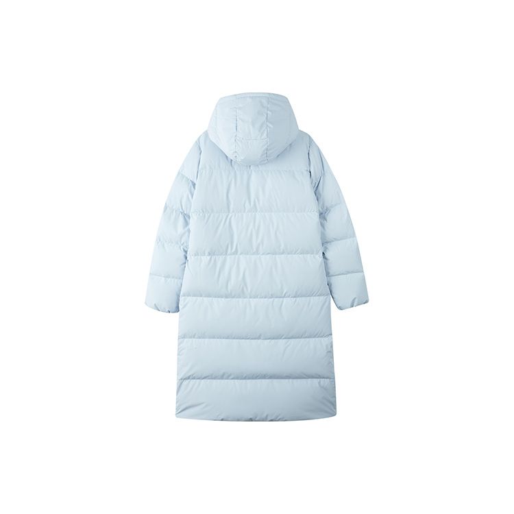 Skechers FW23 Colorful Casual Series Solid Color Casual Hooded Down Jacket Women Outerwear Cashmere-Blue L423W131-00F5